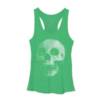 Women's Design By Humans Giant Halloween Skull By robotface Racerback Tank Top
