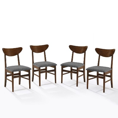 Landon Mahogany Upholstered Mid-Century Modern Side Chair Set