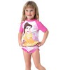 Disney Princess Belle 2 Piece Tankini Swimsuit Set Toddler Girl Rash Guard UPF 50+ Swimwear Summer Ruffle Swim Suit - 2 of 4
