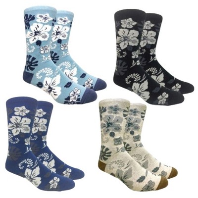 Aloha Hawaiian Floral Hibiscus Pattern Socks from the Sock Panda (Men's Sizes, Adult Large)