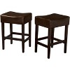 NicBex Dining Chairs Set of 2 Upholstered Chair Backless Saddle Seat Counter Stools, Leather Accent for Kitchen, Bedroom, Tan - 4 of 4