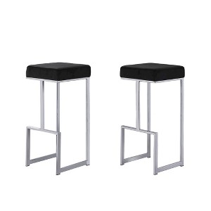 Best Master Furniture,Dorrington Modern Velvet Backless Bar Stool (Set of 2) - 1 of 2