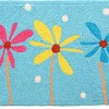 Jellybean Pretty Posies Doormat – Sky Blue Floral Indoor/Outdoor Mat, Durable, Washable, 20"x30" - 2 of 3