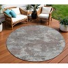 Brown And Ivory Abstract Washable Indoor Outdoor Area Rug - 2 of 4
