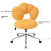 Racxily Teddy Fabric Home Office Chair - Height Adjustable 360° Swivel Chair, High-Density Foam, Ergonomic Back,for Home Office/Study Room,White - 3 of 4