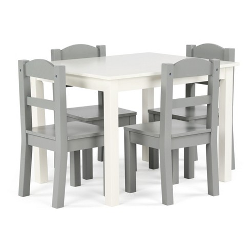 5pc Kids Wood Table And Chair Set White gray Humble Crew Toddler Dining Furniture Mdf Rectangle Ages 3 Target