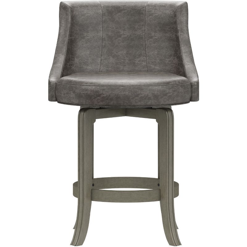 Napa Valley Wood Swivel Counter Height Barstool Aged Gray/Charcoal - Hillsdale Furniture, 4 of 13