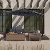 CLIHOME 11 Ft.Outdoor Offset Patio Umbrella with Crank Handle, Adjustable Tilt, UV-Protected Waterproof Fabric Patio Umbrella (Without Base) - 3 of 4