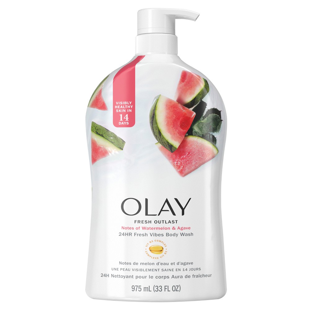 Photos - Shower Gel Olay Fresh Outlast Notes of Watermelon & Agave Body Wash - 33 fl oz 