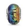 Black Bow Jewelry Myrtle Beach & Palm Trees Dichroic Glass & Sterling Silver Bead Charm - 2 of 4