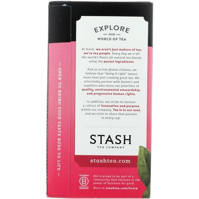 Stash Tea Pomegranate Raspberry Green with Matcha Tea - Case of 6/18 Bags