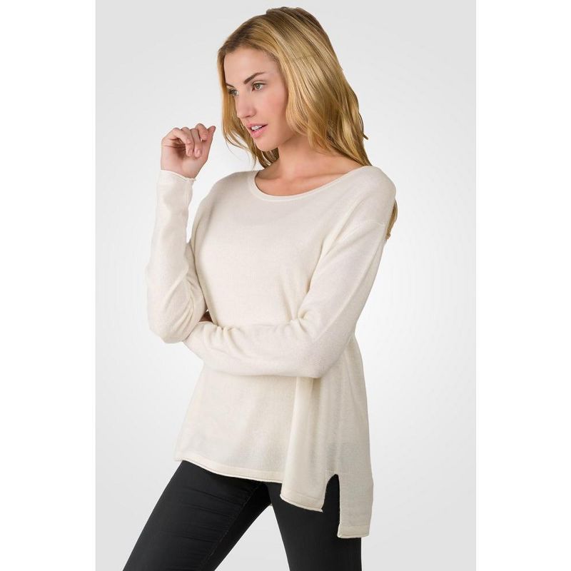 J CASHMERE Women's 100% Cashmere Dolman Sleeve Pullover High Low Sweater, 4 of 5