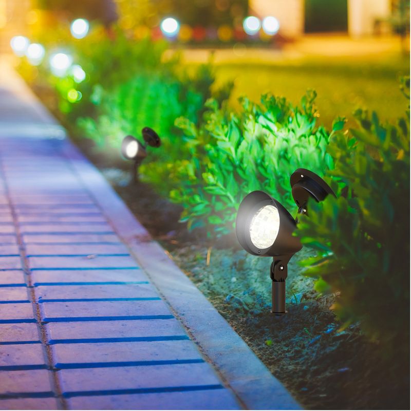 Nature Spring Solar Powered Lights LED Outdoor Stake Spotlight Fixture for Gardens, Pathways, and Patios - Set of 4, 13" x 5.75", 2 of 6