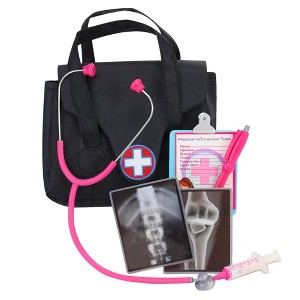 Sophia’s Medical Bag and Doctor Accessories Set for 18'' Dolls, Black - 1 of 4