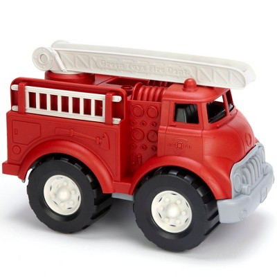Green Toys Red Fire Truck – BPA-Free Recycled Plastic Toy Truck for Toddlers, Durable with Moving Ladder, Dishwasher Safe