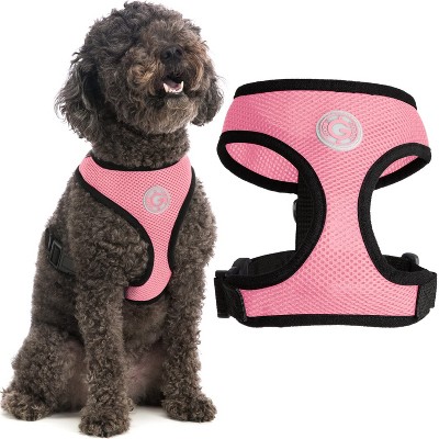 Gooby Soft Mesh Harness, Small Dog Harness with Breathable Mesh, Pink, Large