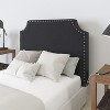 Merrick Lane Contoured Faux Leather Headboard with Studded Upholstery, Dual Hanging Options, Charging Station with 2 Outlets, USB Port, USB-C Port - image 2 of 4