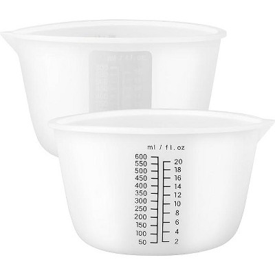 JDICTION 2-Pack 600ml Silicone Mixing Bowls - Reusable Measuring Cups for Epoxy Resin, Jewelry Casting & Acrylic Paint, Nonstick Craft Tools