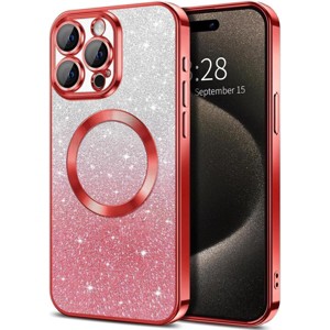Entronix [Magnetic] Case Compatible with iPhone 15 Pro Max - [Clear Back] Luxury Glossy Cover - 1 of 4