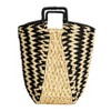 Zigzag Woven Paper Rope Basket, Black and Natural - 4 of 4