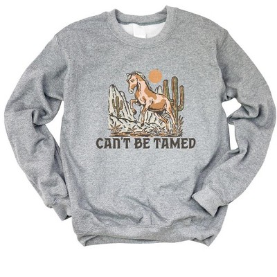 Simply Sage Market Women's Graphic Sweatshirt Can't Be Tamed Horse
