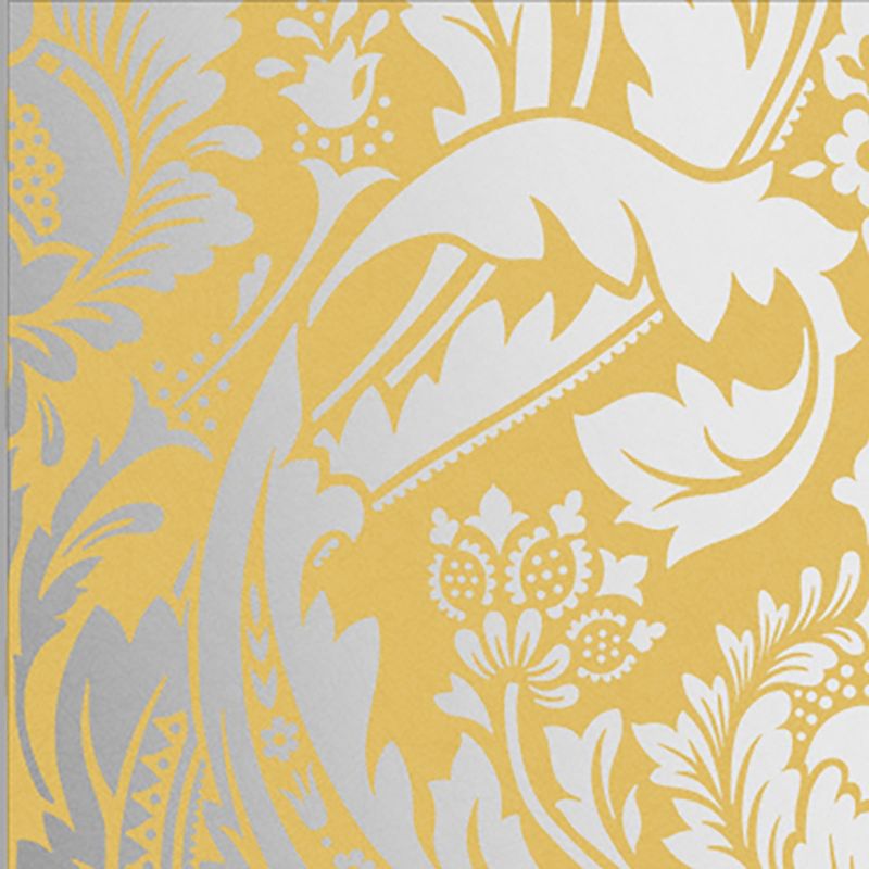Desire Saffron Yellow and Silver Damask Paste the Wall Wallpaper, 4 of 5