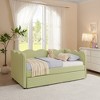 Lycvki Gingham Sofa with Trundle Twin Size Bed Frame No Mattress - 3 of 4