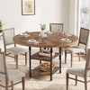 47 In Round Dining Table for 6,Dinner Wooden Kitchen Table with Storage Shelves & Roman Metal Legs for Dining Room,Kitchen,Living Room (Table Only) - 3 of 4