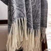 Anna-Kaci Women's Jacquard Knit Scarf with Tassel Fringe and Bohemian Floral Pattern 78.5×26 Inches - 4 of 4