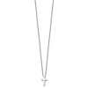 Black Bow Jewelry Stainless Steel Polished XS Tiny 8 x 14mm Cross Necklace, 16 Inch - 2 of 4