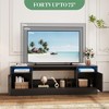 Modern Entertainment Center with Storage Cabinet Up to 75" TV, Black Modern TV Stand for Living Room (Not Included Fireplace) - 4 of 4