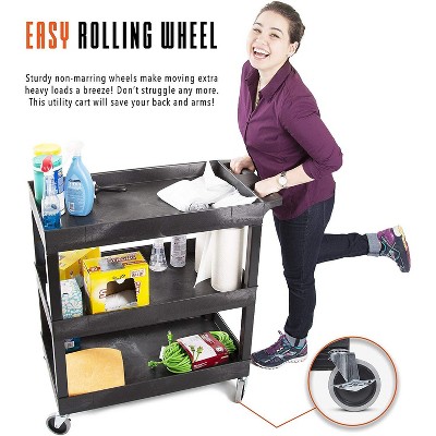 Tubstr 36" Heavy Duty Rolling Utility Cart with Locking Wheels