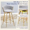 Elegant Swivel Counter Height Stools Set of 4, Seats with Back, Metal Legs, Modern Quilted Chairs for Kitchen or Bar-Maison Boucle - 4 of 4