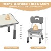 Adjustable Kids Table and 6 Chairs Set with Storage Box, Multi-Activity Toddler Table and Chair Set for Ages 2-10, Non-Slip Legs, Graffiti Desktop - 2 of 4