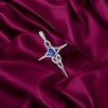 Slickblue Sterling Silver Celtic Cross Necklace with Trinity Knot and Created Sapphire, 18 Inch Chain, Silver Tone - 2 of 3