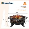 37 Inch Outdoor Fire Pit with Spark Screen and Stoker Tool,Portable Wood Burning Fire Pits for Camping - 2 of 4