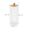 Unique Bargains Upper and Lower Combination Acrylic Bamboo Wood Cotton Swab Jar Clear Wood Color 1 Pc - 4 of 4
