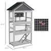 Skyzone Gray Wooden Bird Cage with Slide-Out Tray, Perches, Ladder & Birdhouse - Spacious Aviary - 3 of 4