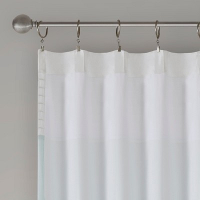 Green and Aqua Polyester Pintuck Light-Filtering Curtain Panel