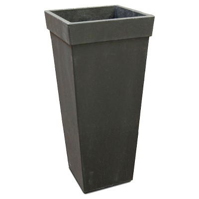 20" Recycled Self Watering Planter Square Tapered Black - Smith & Hawken™