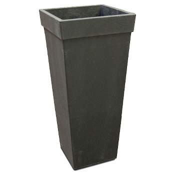 Tierra Verde Tapered Square Recycled Self Watering Planter Black
