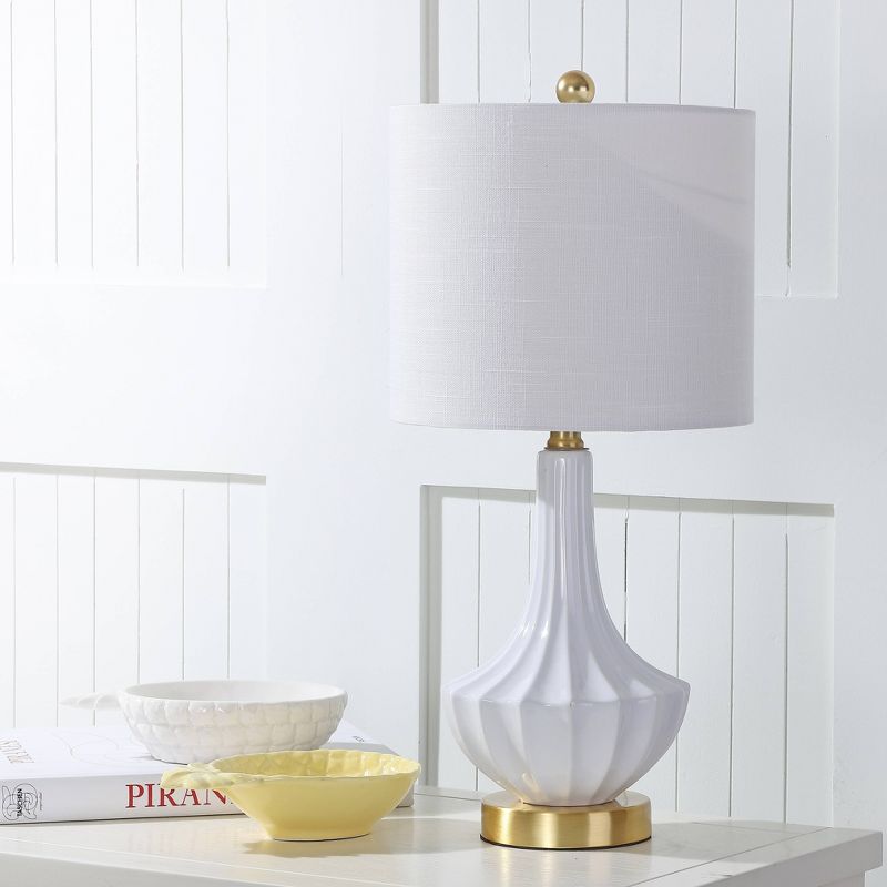 21.5&#34; Ceramic Parker Mini Table Lamp (Includes LED Light Bulb) White - JONATHAN Y, 4 of 10