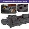 CAVINAS Upholstered Premium Modular Sectional Sofa with Removable Storage,Hidden Cup Holders for Living Room Apartment,Gray - 4 of 4