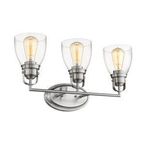 Chloe Lighting Lily Contemporary 3 Light Brushed Nickel Bath Vanity Light Clear Glass 23" Wide - 1 of 4