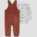 Carter's Just One You®️ Baby Boys' Dino Top & Overalls Set - Brown