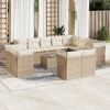 vidaXL 13 Piece Patio Sofa Set with Cushions Beige and Cream Poly Rattan - With Table - 2 of 4