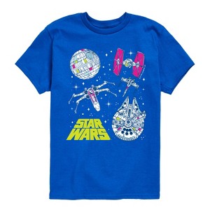 Boys' - Star Wars - Millennium Falcon, Death Star, & Ships Short Sleeve Graphic T-Shirt - 1 of 4