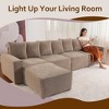 XIZZI Modular Corduroy Sectional Sofa: 5 Sold-Separately Units (Corner, Arms, Ottoman) | Black/Camel | Standard/Large Cushion Options | DIY Friendly - 3 of 4