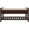 Vynxaria Shoe Rack with Cushioned Seat and Drawers, Multipurpose Entryway Storage Bench (Espresso) - 2 of 4