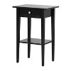HomeStock Black Nightstand 28x18x14 Contemporary Compact Bedside Table with Drawer, Durable Finish and Sleek Modern Appearance - 2 of 4